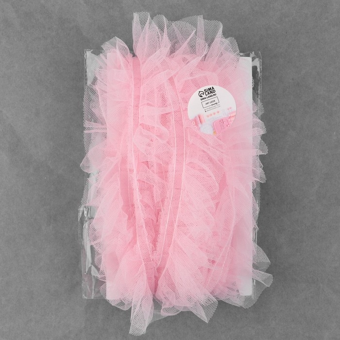 Рюш однослойный, 50 мм, 9 ± 0,5 м, цвет розовый Рюш однослойный, 50 мм, 9 ± 0,5 м, цвет розовый