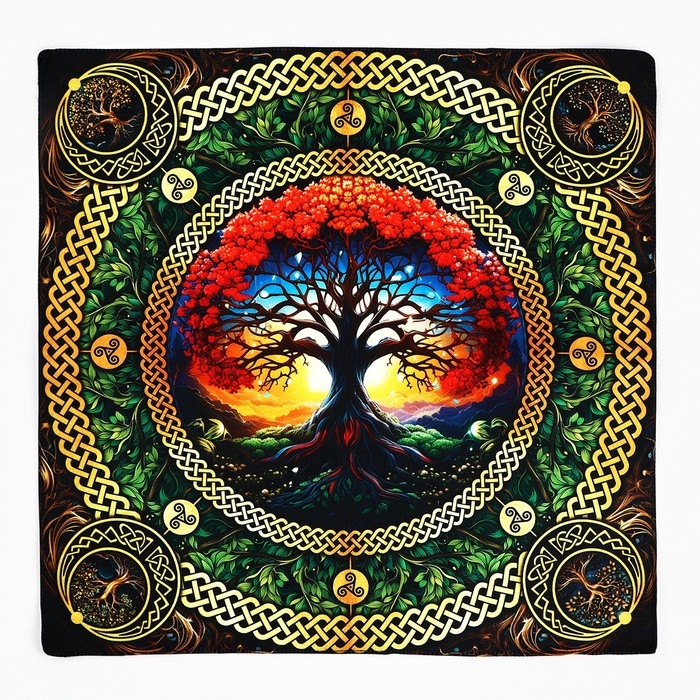 Скатерть для гадания на Хэллоуин «Древо жизни», 50х50 см Скатерть для гадания на Хэллоуин «Древо жизни», 50х50 см