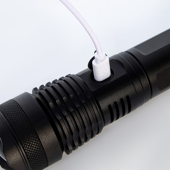 Фонарь ручной аккумуляторный, 12 Вт, 340 лм, P50, 5 режимов, 17 х 4 см Фонарь ручной аккумуляторный, 12 Вт, 340 лм, P50, 5 режимов, 17 х 4 см