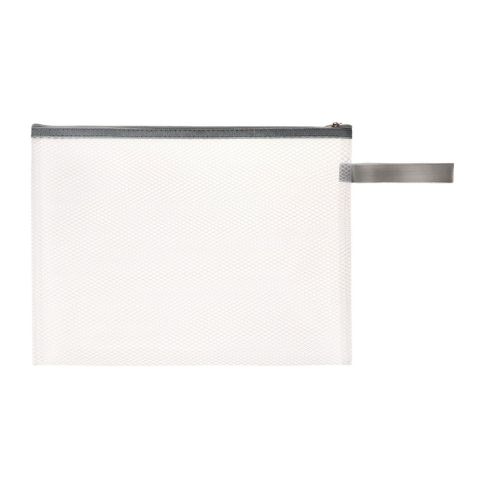 Папка-конверт на молнии формат А4, с ручкой, водоотталкивающая, 350 мкр, серый Папка-конверт на молнии формат А4, с ручкой, водоотталкивающая, 350 мкр, серый