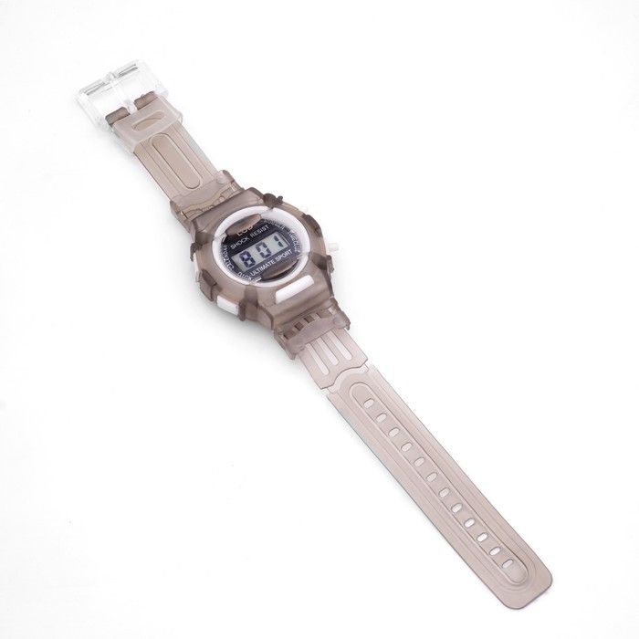 Часы наручные электронные детские, ремешок силикон, серые Часы наручные электронные детские, ремешок силикон, серые