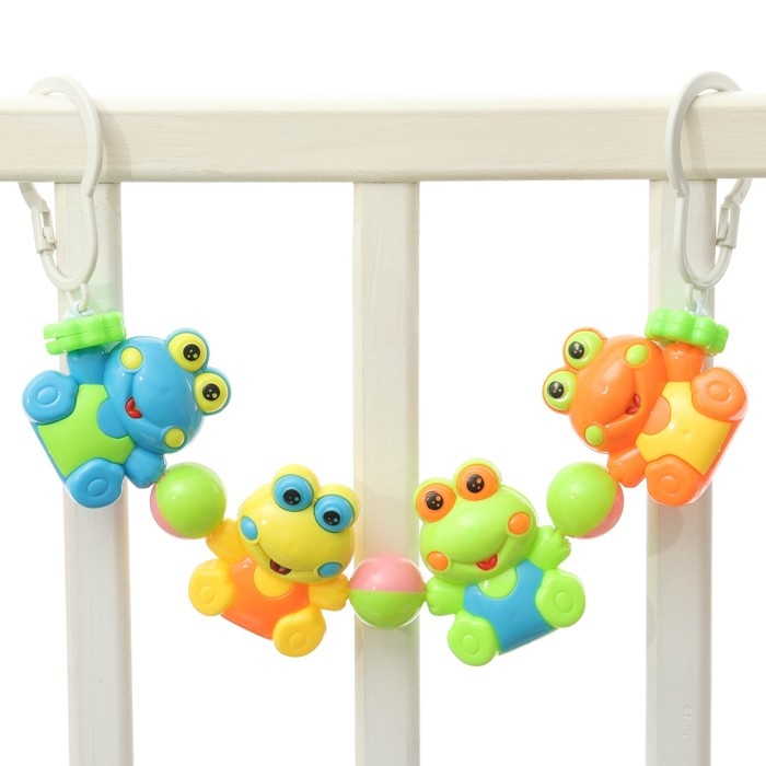 Растяжка на коляску/кроватку «Лягушата», 4 игрушки, цвет МИКС, Крошка Я Растяжка на коляску/кроватку «Лягушата», 4 игрушки, цвет МИКС, Крошка Я