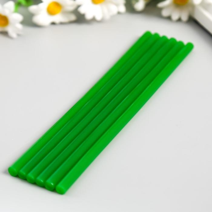 Клеевые стержни для клеевого пистолета "Зеленый" (набор 6 штук) 7ммх18 см