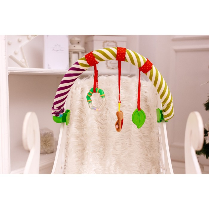 Дуга игровая мягкая на кроватку, коляску «Мишка», 28-43 см, прорезыватель, погремушки, 3 игрушки, Крошка Я Дуга игровая мягкая на кроватку, коляску «Мишка», 28-43 см, прорезыватель, погремушки, 3 игрушки, Крошка Я