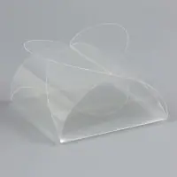 Складная прозрачная коробка из PVC, для упаковки подарков, 6.6×6.6×3 см
