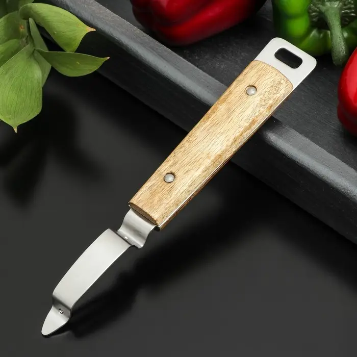 Овощечистка вертикальная Доляна «Дровосек», нержавеющая сталь, цвет коричневый Овощечистка вертикальная Доляна «Дровосек», нержавеющая сталь, цвет коричневый