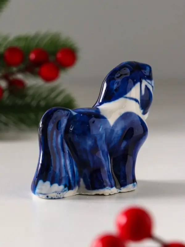 Сувенир  Сувенир "Лошадь Красотка", 9х5см, гжель