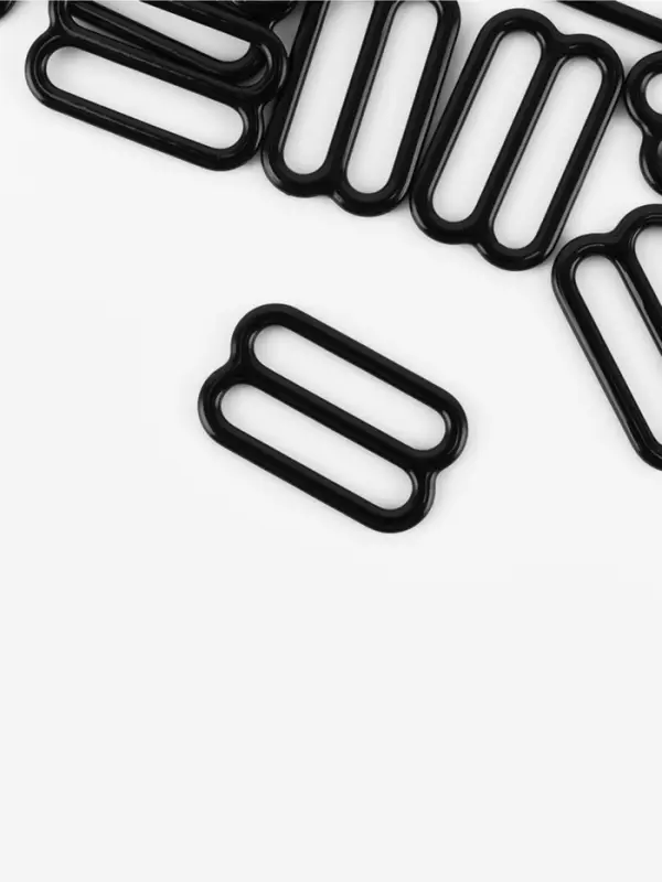 Регулятор для бретелей, металлический, 15 мм, 20 шт., чёрный Регулятор для бретелей, металлический, 15 мм, 20 шт., чёрный