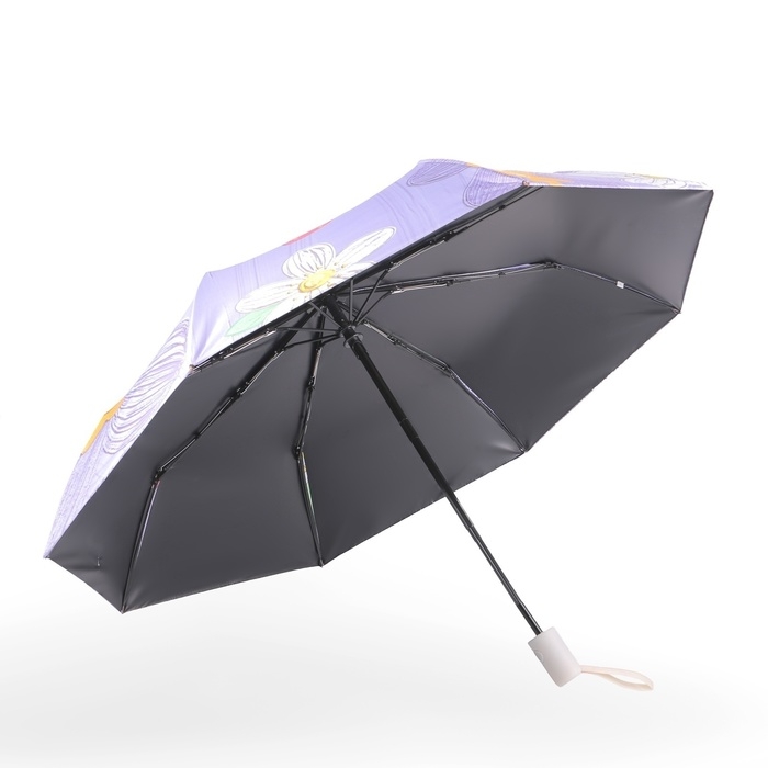 Зонт автоматический «Цветы», 3 сложения, 8 спиц, R = 48/55 см, D = 110 см, цвет МИКС Зонт автоматический «Цветы», 3 сложения, 8 спиц, R = 48/55 см, D = 110 см, цвет МИКС