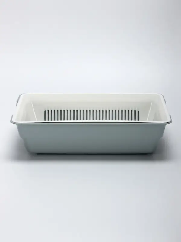 Туалет глубокий с сеткой 36&times;25&times;9 см, белый/серый