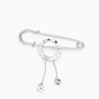 Булавка-оберег &laquo;От сглаза&raquo; глаз с подвесками, 5 см, бело-синяя в серебре