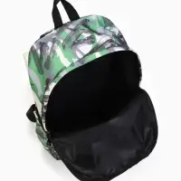 Рюкзак школьный на молнии, с карманами, с абстрактным принтом, размер 30&times;13&times;42 см, зелёный