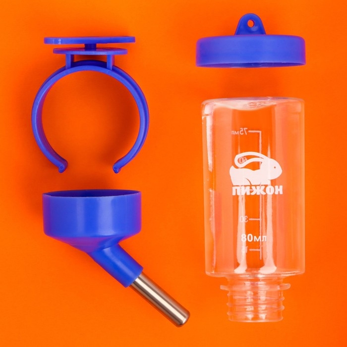 Поилка для грызунов  Поилка для грызунов "Пижон", 80 мл, синяя