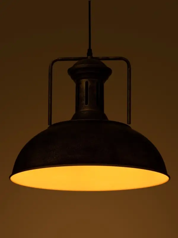 Светильник подвесной BayerLux William, 1&times;40 Вт, Е27, чёрно-серебристый, 40&times;40&times;35-100 см