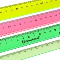 Набор пластиковых линеек Calligrata, 4 штуки (15, 20, 25 и 30 см), прозрачные, МИКС