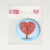 Зеркало складное &laquo;Деревья&raquo;, d=7.5 см, с увеличением х2, голубой/красный