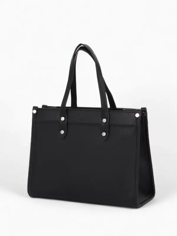 Сумка женская тоут TEXTURA на молнии, с кошельком, 30&times;10&times;24 см, чёрный