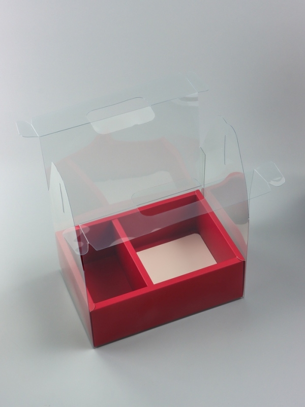 Коробка с PVC для цветов и десертов 26 х 18 х 30 см, красный Коробка с PVC для цветов и десертов 26 х 18 х 30 см, красный