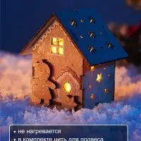 Ёлочная игрушка &laquo;Пряня&raquo; 8&times;7 см, подвеска, от батареек AG10&times;3, свечение тёплое белое