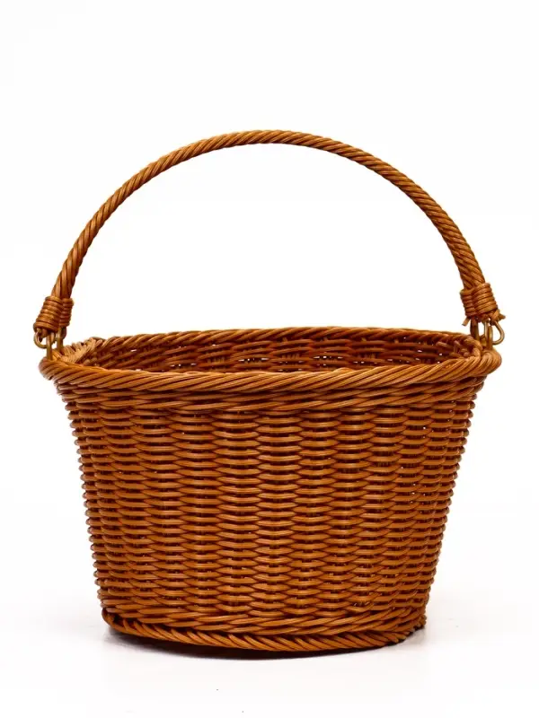 Корзина пластик 39 х 31 х 18 см, ручка17 см коричневый