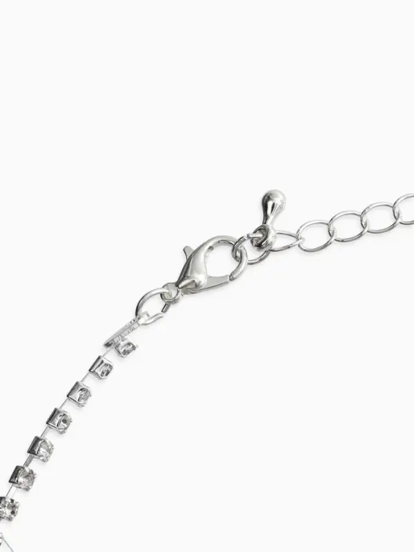 Набор 2 предмета: серьги, колье со стразами &laquo;Лёд&raquo;, d=13.5 см, белый в серебре