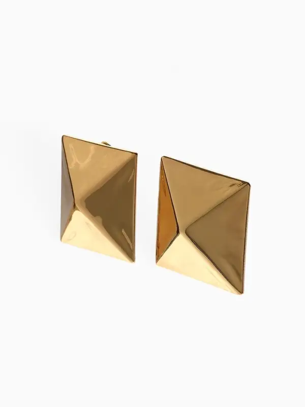 Серьги клипсы для ушей QF &laquo;Тренд. Квадрат&raquo;, металл, цвет золото