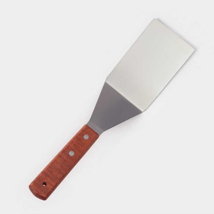 Лопатка кондитерская изогнутая, 30×7 см, нержавеющая сталь, деревянная ручка Лопатка кондитерская изогнутая, 30×7 см, нержавеющая сталь, деревянная ручка