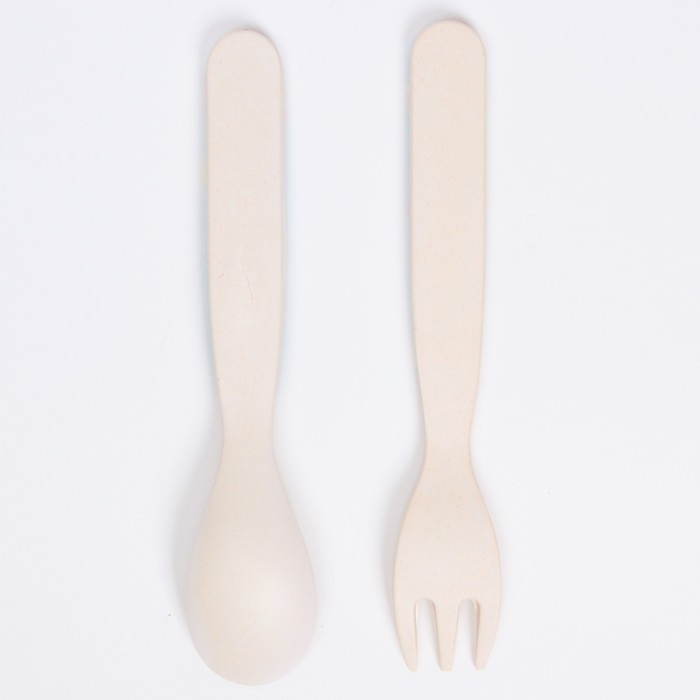 Набор детских столовых приборов из бамбука: вилка и ложка Дракоша Тоша Набор детских столовых приборов из бамбука: вилка и ложка Дракоша Тоша