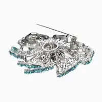 Брошь &laquo;Цветок&raquo; сапфир, стразы, цвет сний в серебре