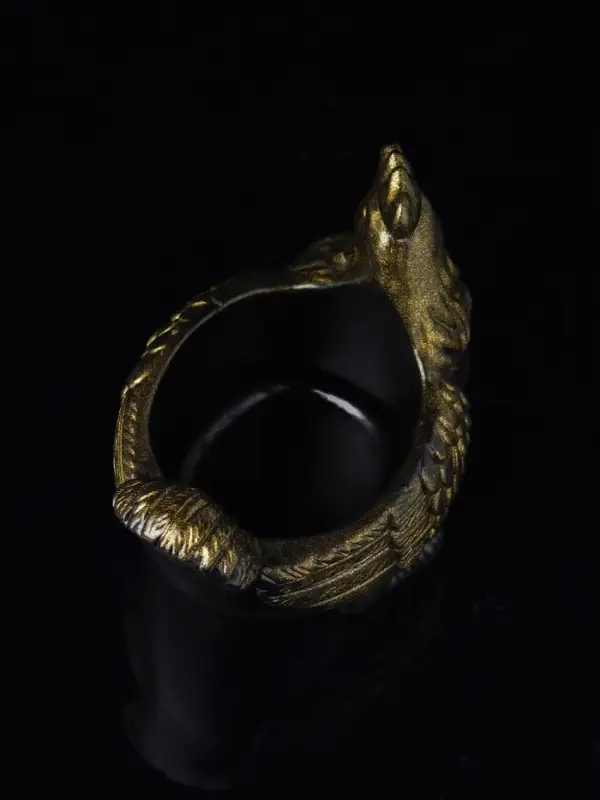 Кашпо "Курица" 10х9х6 см, черный с позолотой