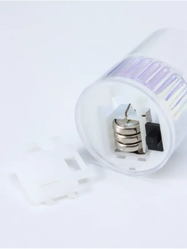 Светодиодная свеча LED - ночник RISALUX &laquo;Полосы&raquo;, 3&times;LR1130, прозрачный, перламутр, 3.7&times;3.7&times;4.5 см