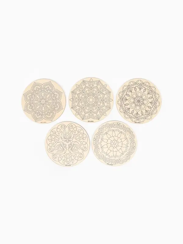 Заготовки для творчества. Роспись по дереву "Татарские узоры",  5 штук, Т1003