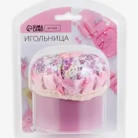 Игольница со шкатулкой для хранения мелочей, 8&times;7.8&times;7.8 см, цвет розовый