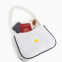 Сумка молодёжная на молнии, с принтом, 24&times;6.5&times;17 см, белая