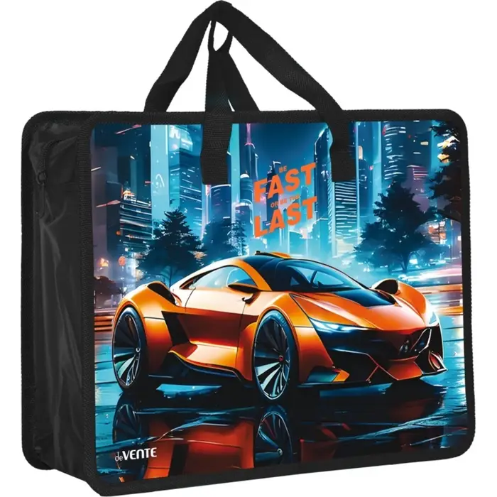 Папка с ручками А4, 100x335x260 мм, deVENTE "Fast Or Last", пластик, ручки-текстиль, для мальчика