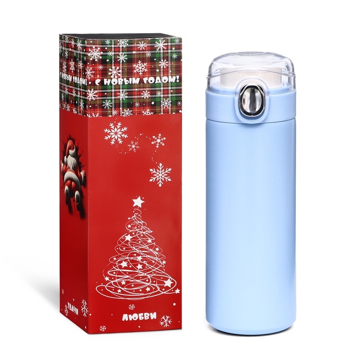 Термос, 400 мл, Simple Термос, 400 мл, Simple "Мастер К", сохраняет тепло 8 ч, 20.5х6.3 см, голубой