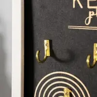 Настенные крючки декоративные &laquo;Ключи. Абстракция. Радуга&raquo;, дерево, чёрная с золотом, 24&times;32 см