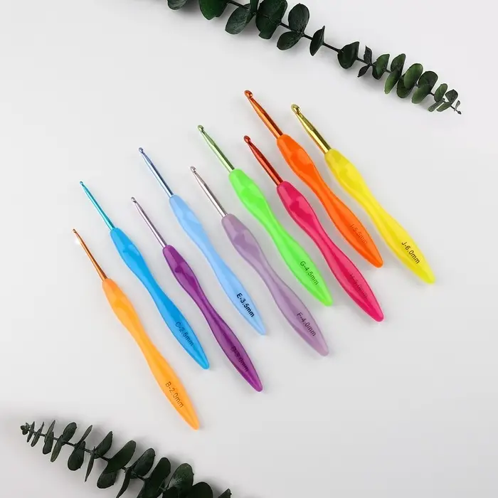 Набор крючков для вязания, d = 2-6 мм, 17 см, 9 шт., цвет разноцветный