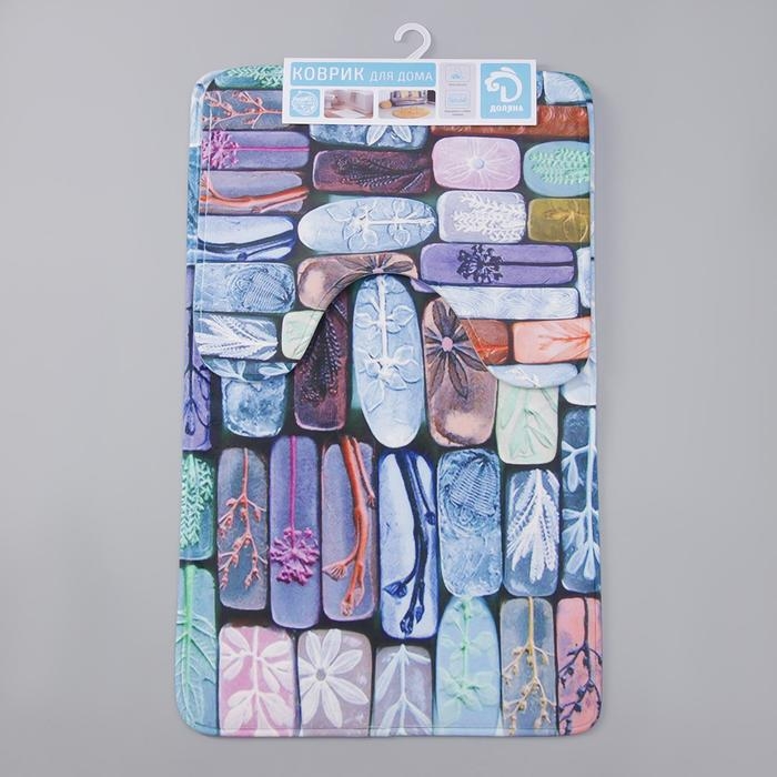 Набор ковриков для ванной и туалета Доляна «Кирпичики», 2 шт: 40×50, 50×80 см Набор ковриков для ванной и туалета Доляна «Кирпичики», 2 шт: 40×50, 50×80 см