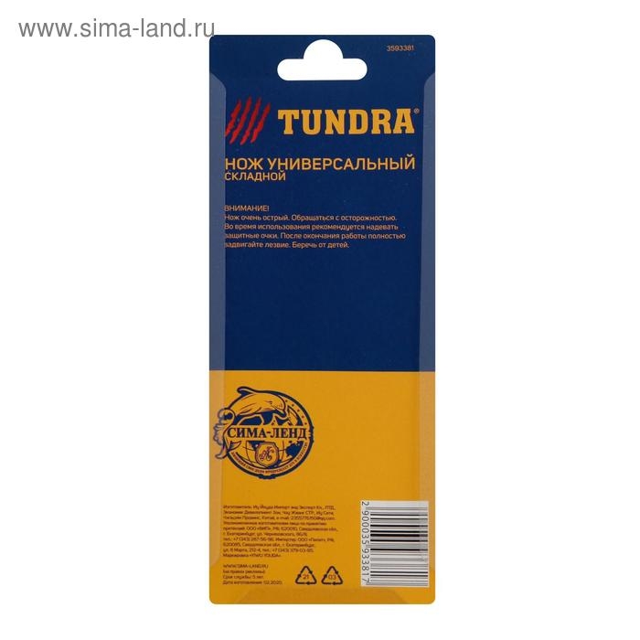 Нож универсальный складной ТУНДРА, 2К рукоятка, прямое лезвие, нержавеющая сталь Нож универсальный складной ТУНДРА, 2К рукоятка, прямое лезвие, нержавеющая сталь