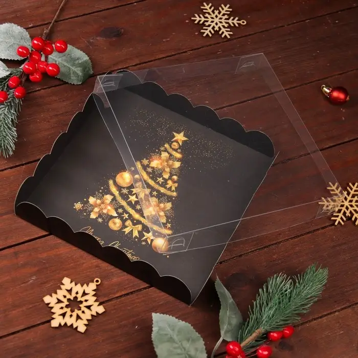 Коробка для печенья, «Праздничная ёлка», 18×18×3 см Коробка для печенья, «Праздничная ёлка», 18×18×3 см