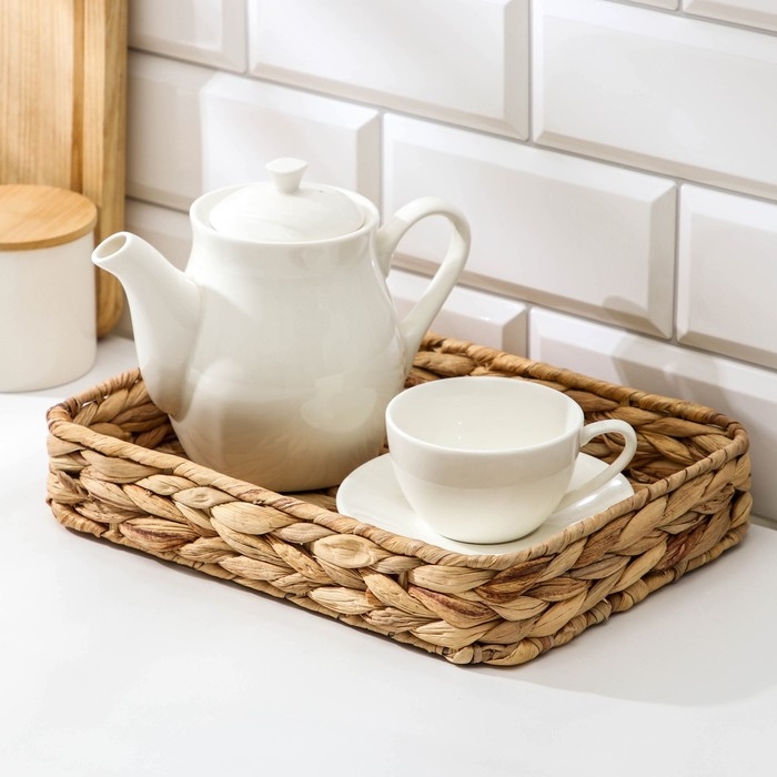 Корзинка для подачи Доляна «Камыш», 28×20×5 см, из соломы Корзинка для подачи Доляна «Камыш», 28×20×5 см, из соломы