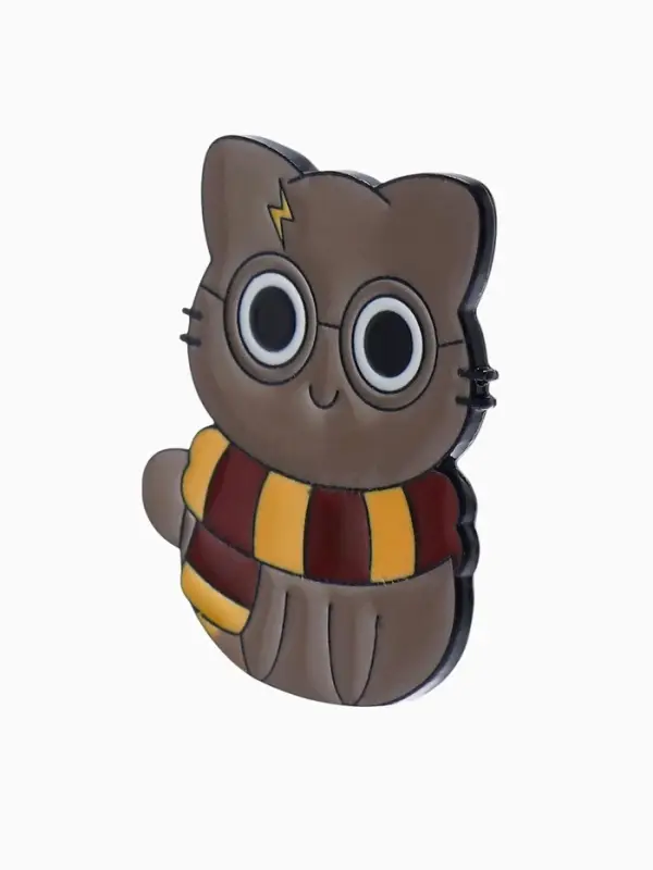 Значок &laquo;Котик&raquo;, из Гриффиндора, цветной в чёрном металле