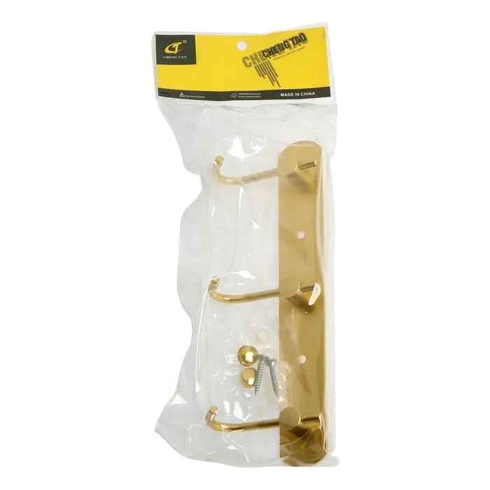 Вешалка CAPPIO CVT004, металлическая, трёхрожковая, цвет золото