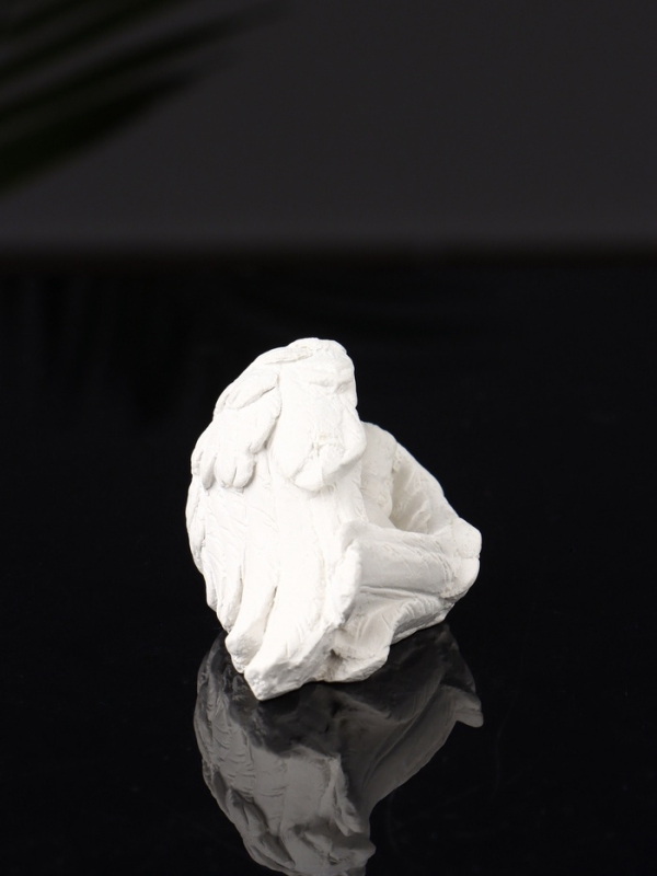 Набор фигур "Ангелы на подносе" 20х10х16 см, белый