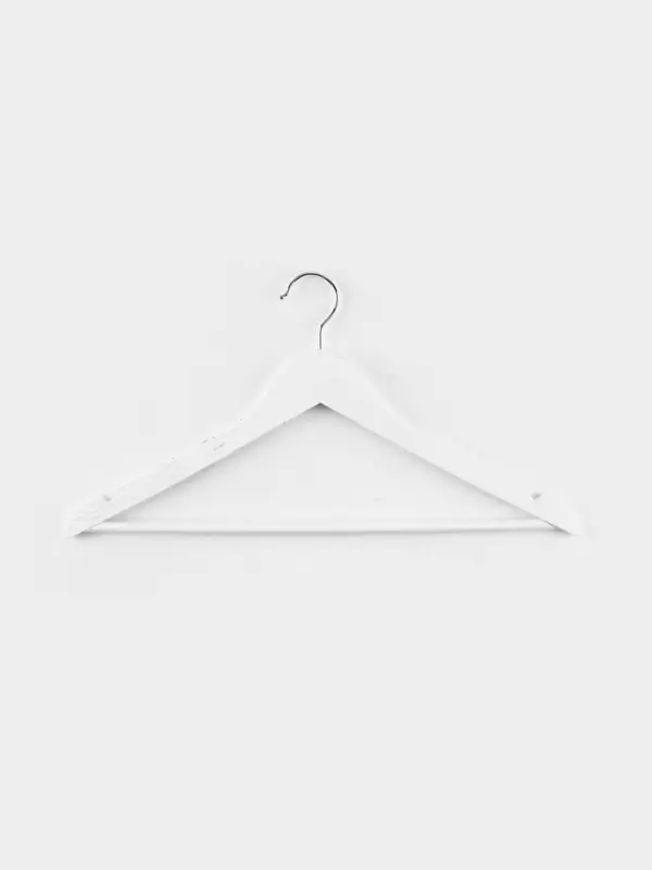 УЦЕНКА Набор вешалок с перекладиной 3 шт., размер 44.5&times;23 см дерево клен, сорт В, цвет белый 71625