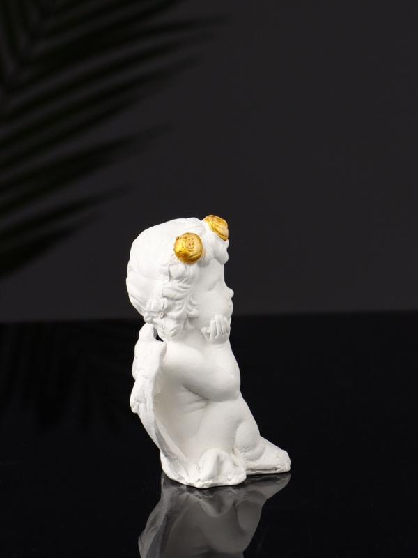 Набор фигур "Ангелы на подносе" 20х10х16 см, белый