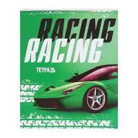Тетради 48 листов в клетку, Calligrata Racing defender, обложка мелованная бумага, серые листы, 5 шт.