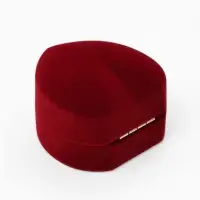 Футляр под кольцо, серьги &laquo;Сердце&raquo;, бархатный, 6&times;5.8&times;4.2 см, бордовый