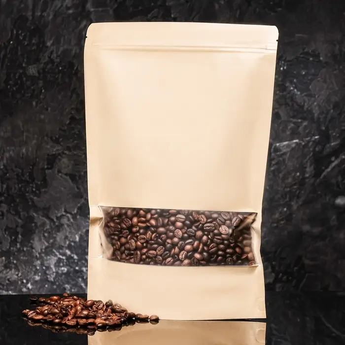 Пакет Zip - lock Крафт с прямоугольным окном,22&times;32&times;4 см